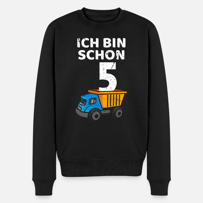 Ich bin schon 5 Jahre Geburtstag 5. Geburtstag - Männer Premium Bio Pullover - Schwarz