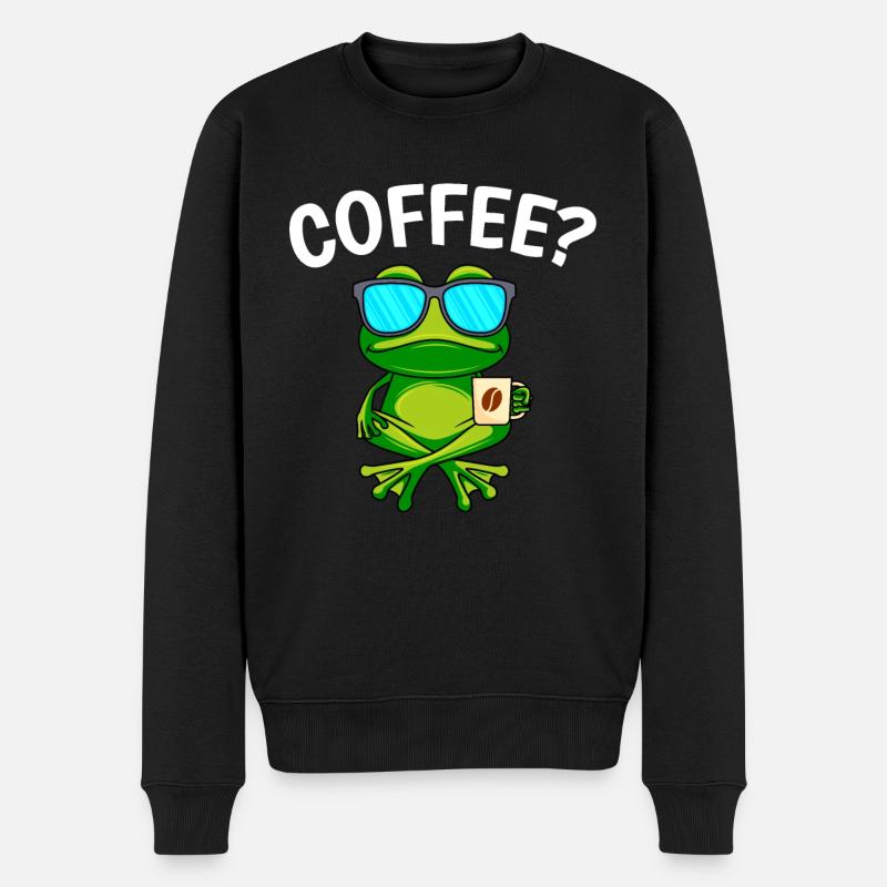 Kaffee? Kaffeetrinker Kaffeevollautomat Espresso - Männer Premium Bio Pullover - Schwarz