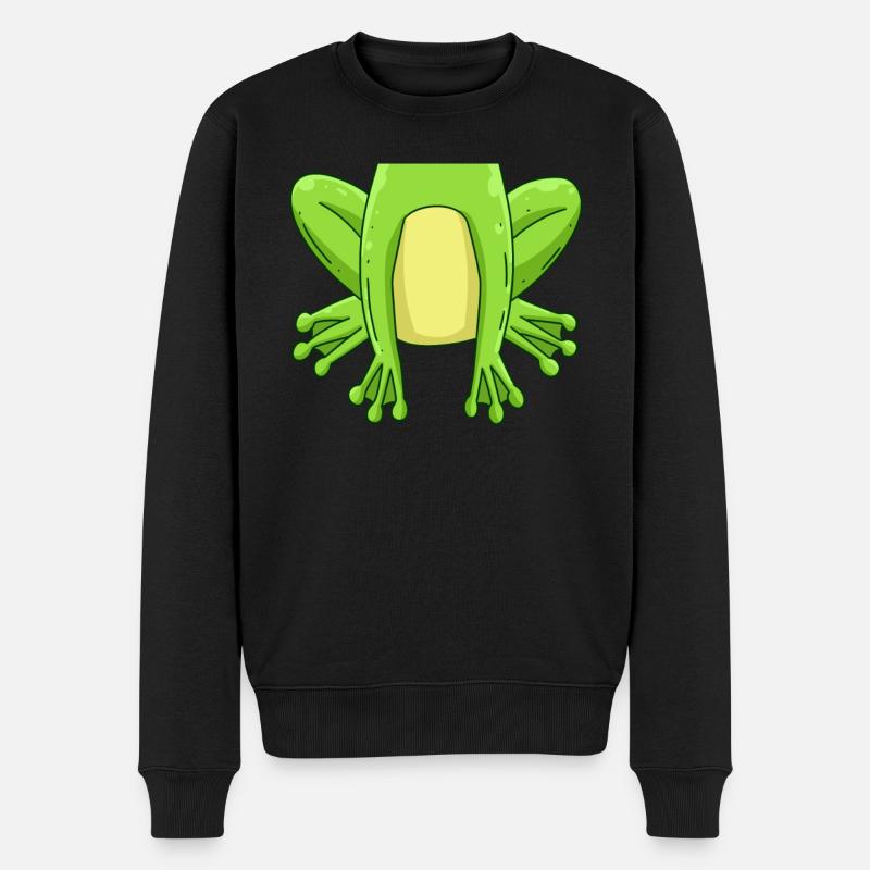 Frosch Kostüm Karneval Fasching Frosch - Männer Premium Bio Pullover - Schwarz