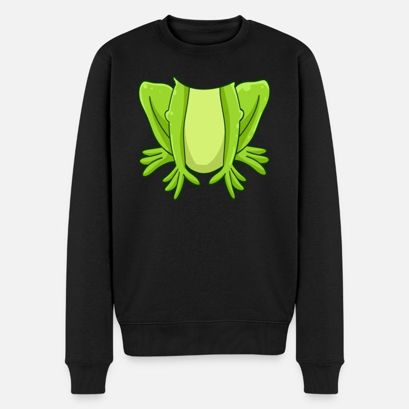 Lustiges Frosch Kostüm Karneval Fasching - Männer Premium Bio Pullover - Schwarz