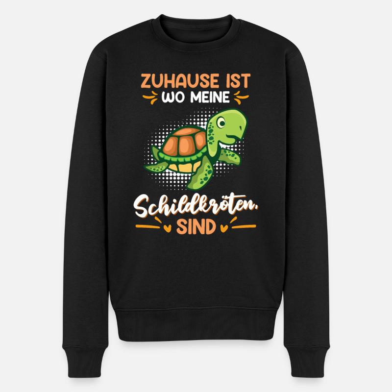 Zuhause ist wo meine Schildkröten sind Schildkröte - Männer Premium Bio Pullover - Schwarz