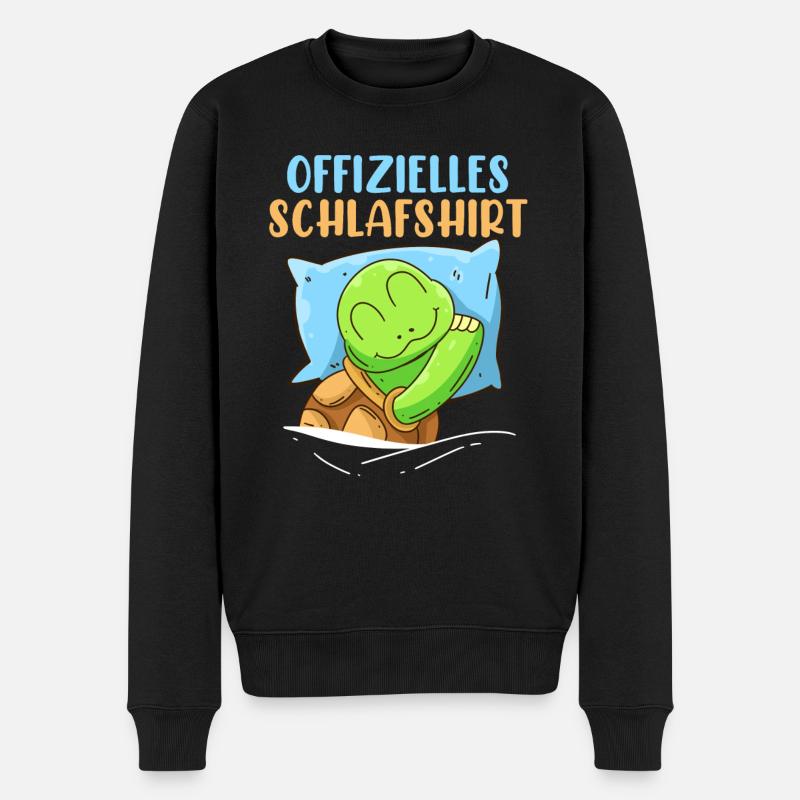 Offizielles Schildkröten Schlafshirt - Männer Premium Bio Pullover - Schwarz