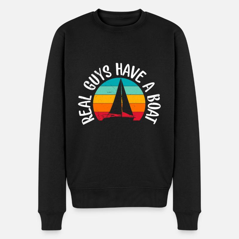 De vrais gars conduisent des capitaines de bateau hommes - Pull Premium bio Homme - noir