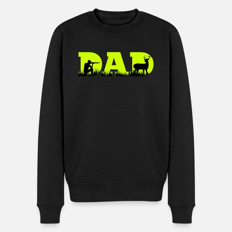 Hunter Papa Père chasseur - Pull Premium bio Homme - noir