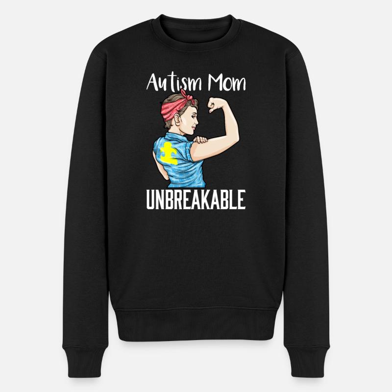 Autism Mom Unbreakable Autistic Child Support - Männer Premium Bio Pullover - Schwarz