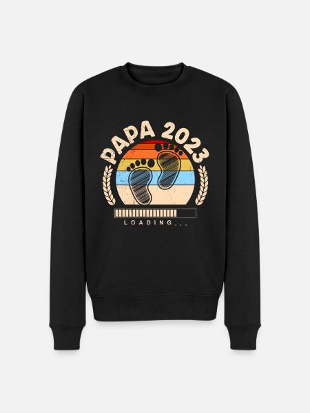 Papa 2023 loading Dad-to-be - Men's Premium Organic Jumper - black