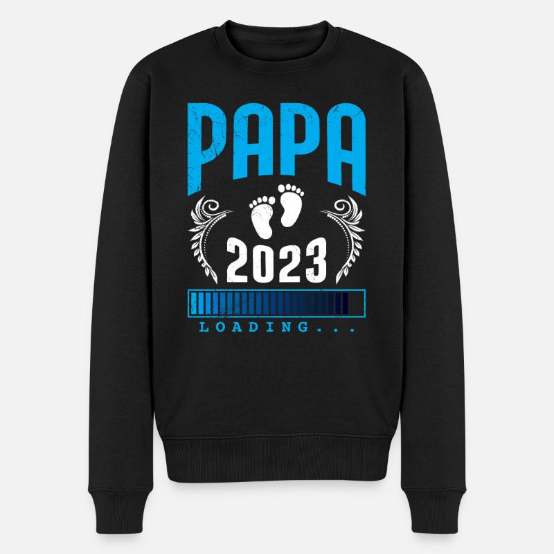 Papa 2023 loading werdender Papa 2023 - Männer Premium Bio Pullover - Schwarz