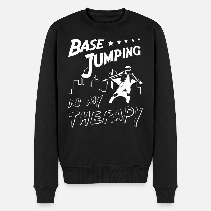 Base Jumping is My Therapy - Männer Premium Bio Pullover - Schwarz