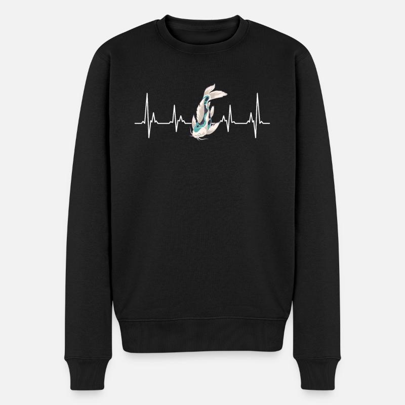 Koi Karpfen Fischteich Gartenteich - Männer Premium Bio Pullover - Schwarz
