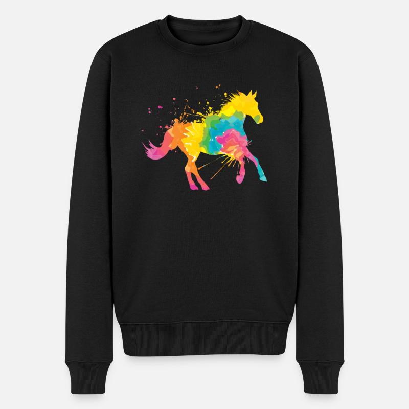 Reitsport Kunst Reiterin Reitsport - Männer Premium Bio Pullover - Schwarz