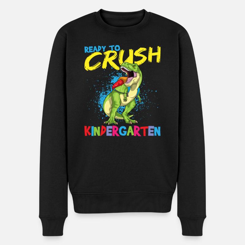Ready To Crush Kindergarten Pre-K School T-Rex - Männer Premium Bio Pullover - Schwarz