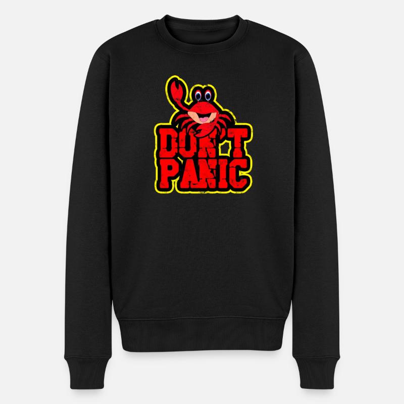 Don't Panic - Outdoors Krustentier Meeresfrüchte Krabbe - Männer Premium Bio Pullover - Schwarz