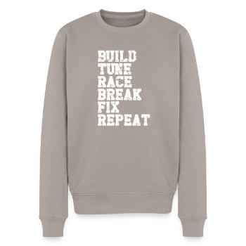 Construire la course à la vitesse de rupture de répétition - Ghetto Style - Pull Premium bio Homme - taupe - Devant - Nico (187cm)
