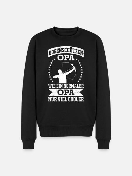 Bogenschützen Opa Bogenschießen - Männer Premium Bio Pullover - Schwarz