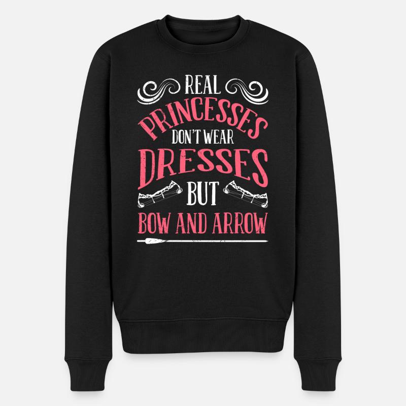 Princesse avec arc et flèche archer - Pull Premium bio Homme - noir