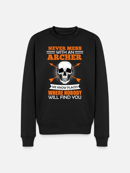 Don't mess with archers - Men's Premium Organic Jumper - black