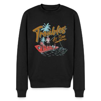 Troubles en mer - Pêche - Norseman - Drôle - Pull Premium bio Homme - noir - Devant - Nico (187cm)