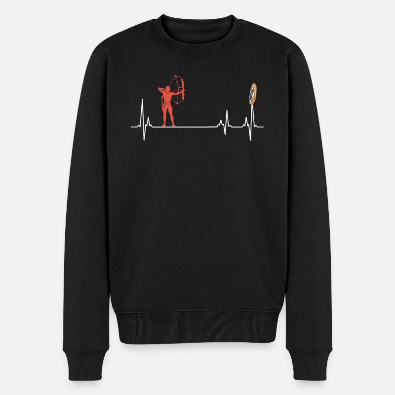 Archer Heartbeat Tir à l’arc - Pull Premium bio Homme - noir