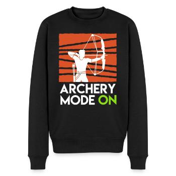 Mode tir à l’arc sur arc à poulies - Pull Premium bio Homme - noir - Devant - Nico (187cm)