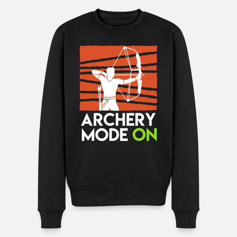 Archery Mode On Compoundbogen - Männer Premium Bio Pullover - Schwarz