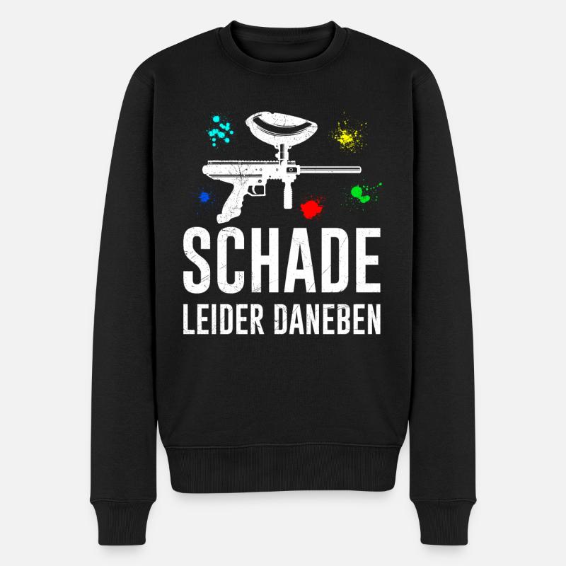 Schade leider daneben Paintball - Männer Premium Bio Pullover - Schwarz