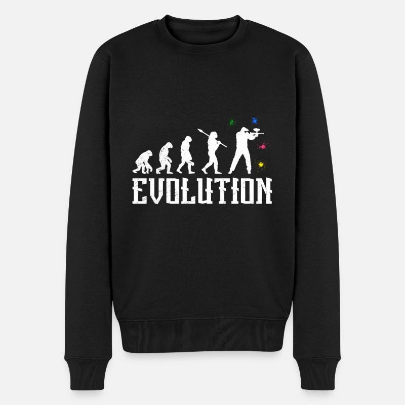 Paintballer Evolution Paintball - Männer Premium Bio Pullover - Schwarz