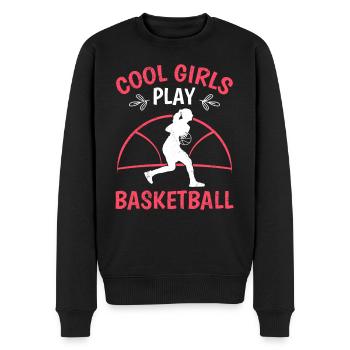 Coole Mädchen spielen Basketball Damen - Männer Premium Bio Pullover - Schwarz - Vorne - Nico (187cm)