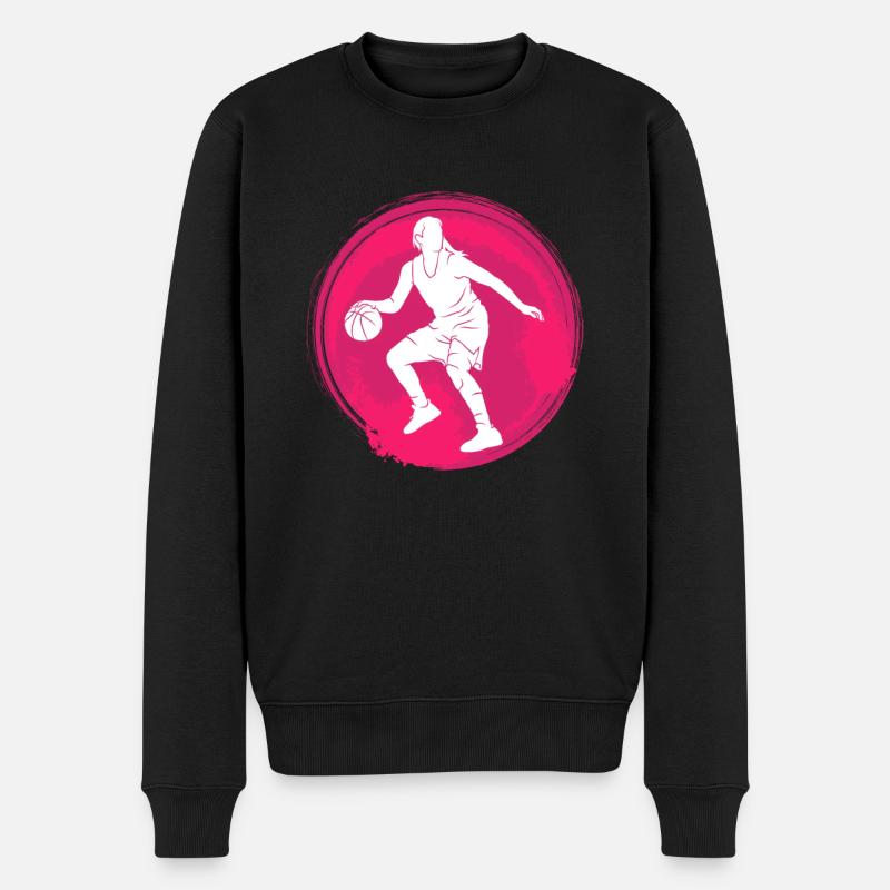 Damen Basketball - Männer Premium Bio Pullover - Schwarz