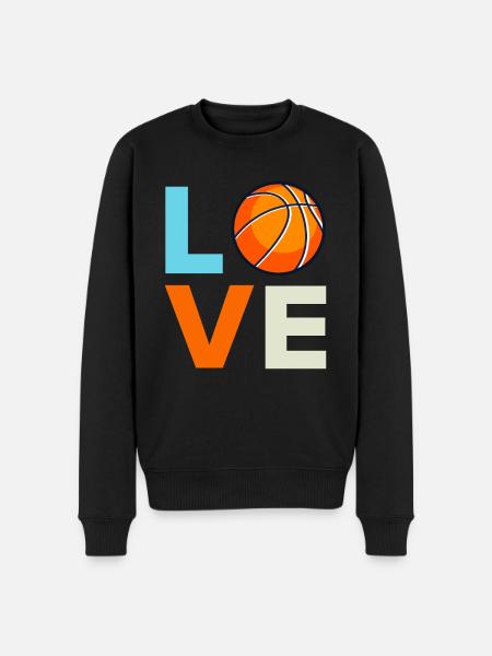 Basketball Liebe Basketballer - Männer Premium Bio Pullover - Schwarz