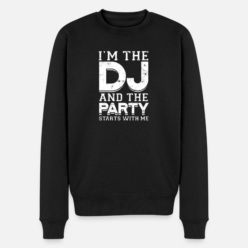 Ich bin der DJ und die Party beginnt mit mir - DJ - Männer Premium Bio Pullover - Schwarz
