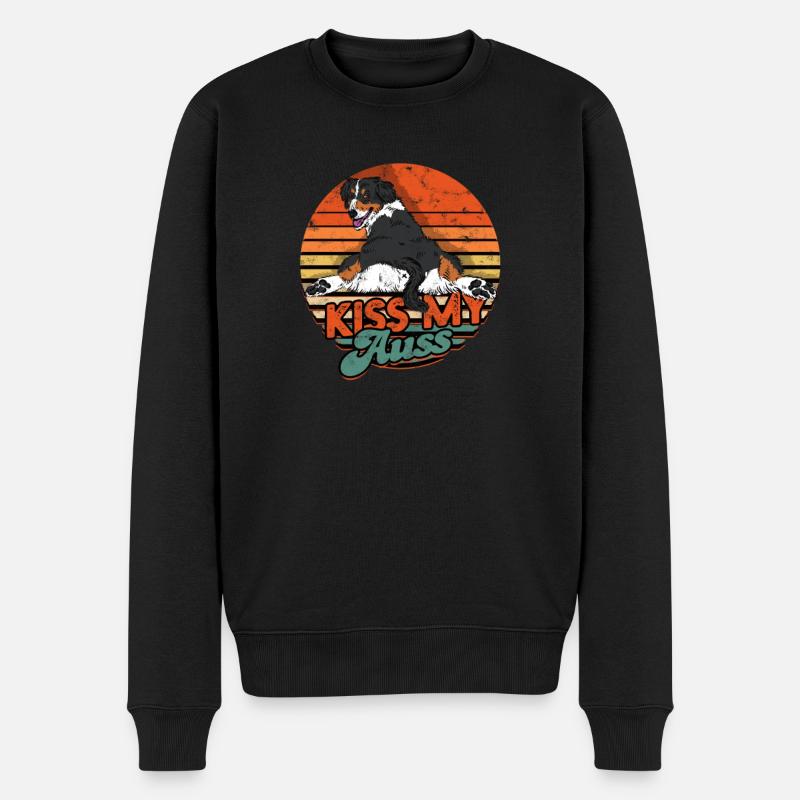 Kiss my Auss - australischer Hund - Männer Premium Bio Pullover - Schwarz