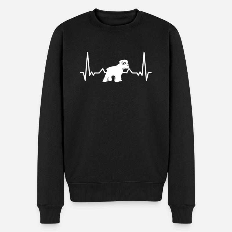 Zwergschnauzer Herzschlag - Haustier - Männer Premium Bio Pullover - Schwarz