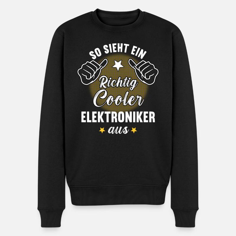 So Sieht Ein Richtig Cooler Elektroniker aus - Männer Premium Bio Pullover - Schwarz