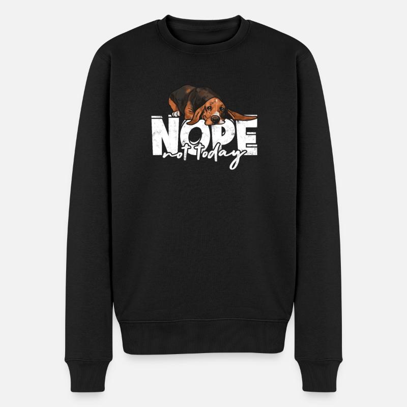 Nein nicht heute - Basset Hound - Männer Premium Bio Pullover - Schwarz