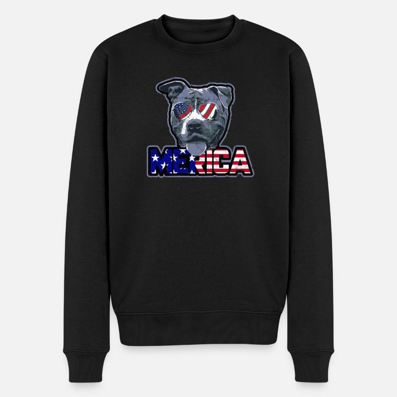 Merica - pitbull américain - Pull Premium bio Homme - noir