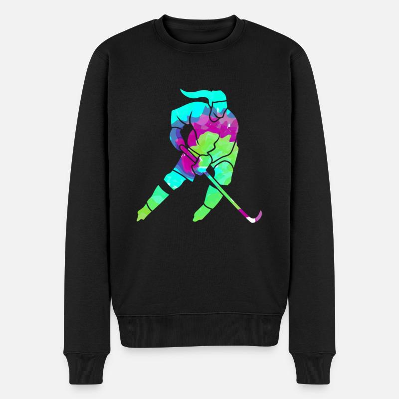 Joueuse de hockey sur glace - Pull Premium bio Homme - noir