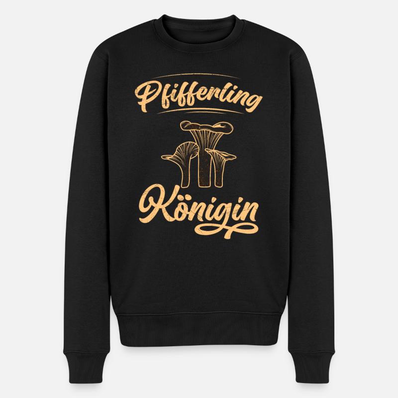 Königin Pilze Pfifferlinge Pilzsammler - Männer Premium Bio Pullover - Schwarz