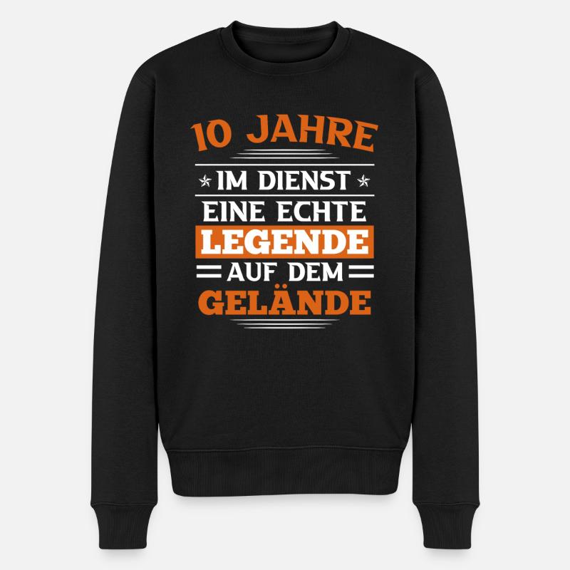 Firmenjubiläum 10 Jahre Dienstjubiläum - Männer Premium Bio Pullover - Schwarz