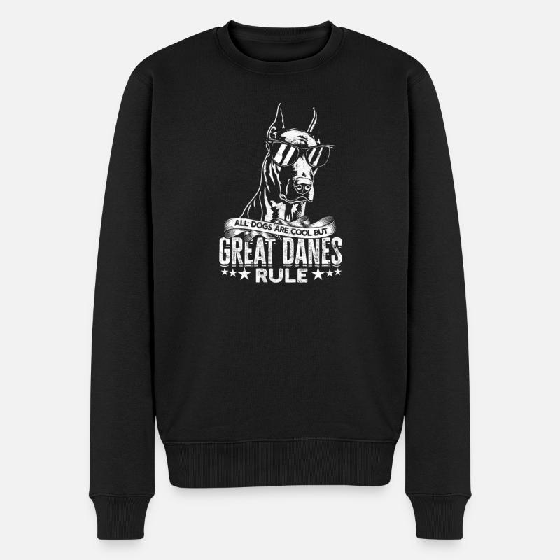 Alle Hunde sind cool, aber große Doggen regieren - Hund - Männer Premium Bio Pullover - Schwarz