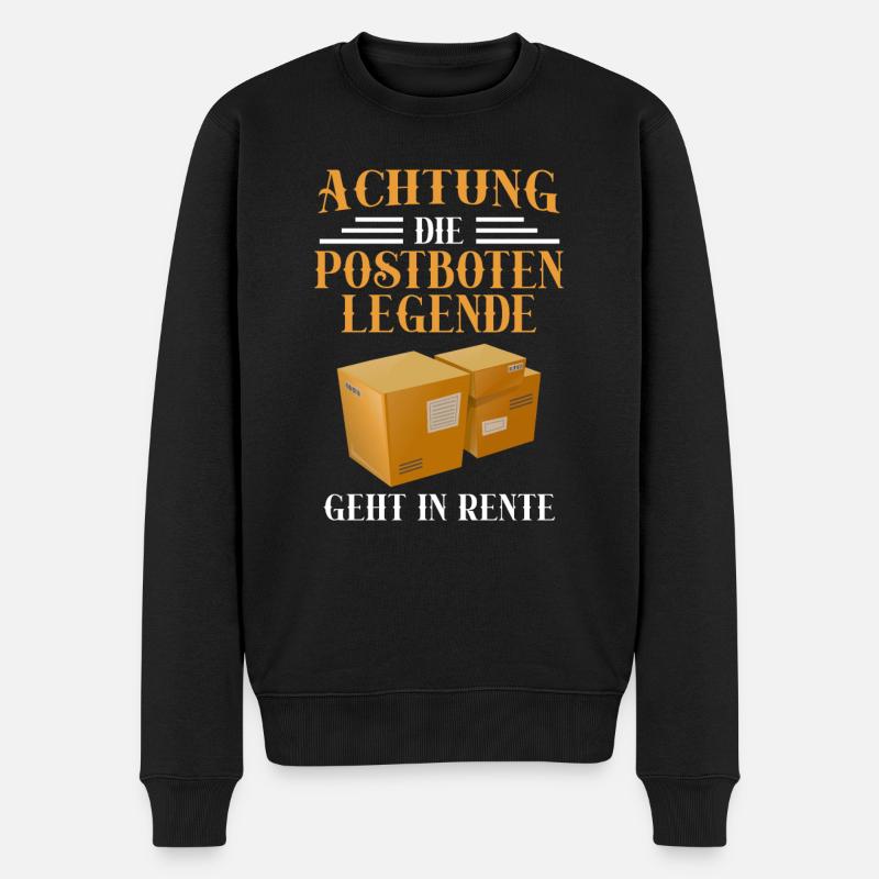 Postboten Legende geht in Rente - Männer Premium Bio Pullover - Schwarz
