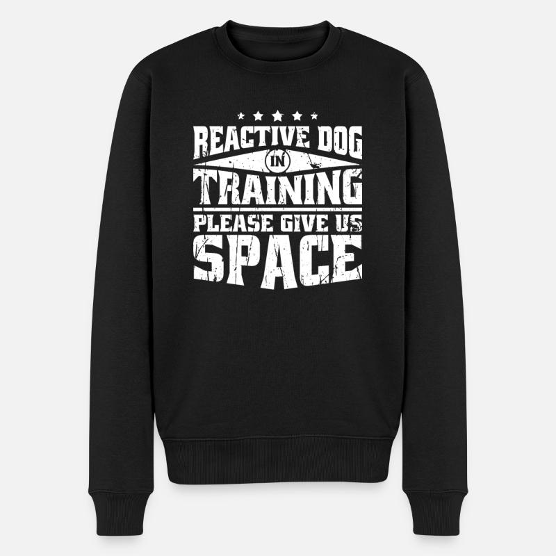 Reactive dog in training Please give us space - - Men's Premium Organic Jumper - black