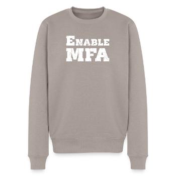 Enable MFA - software engineer - Men's Premium Organic Jumper - taupe - Front - Nico (187cm)