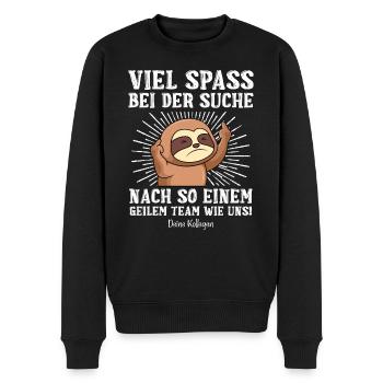 Jobwechsel Kollege Abschied neuer Job - Männer Premium Bio Pullover - Schwarz - Vorne - Nico (187cm)