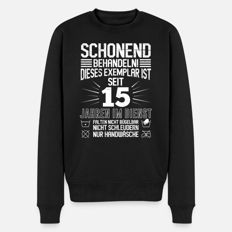 Dienstjubiläum 15 Jahre Firmenjubiläum - Männer Premium Bio Pullover - Schwarz