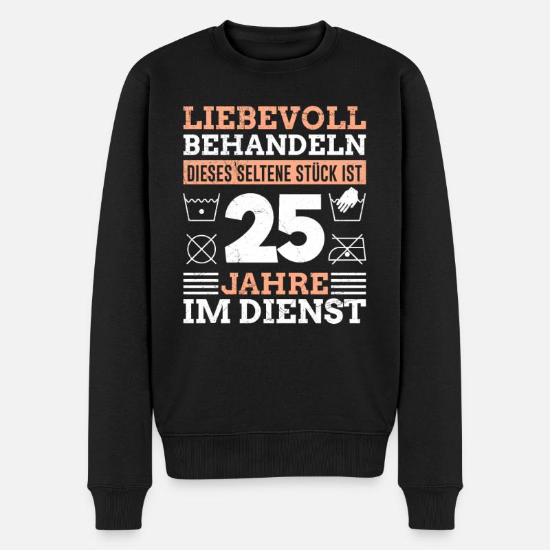 25 Jahre Dienstjubiläum 25 Jahre Arbeit - Männer Premium Bio Pullover - Schwarz