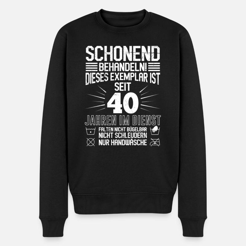 Dienstjubiläum 40 Jahre Arbeit Firmenjubiläum - Männer Premium Bio Pullover - Schwarz