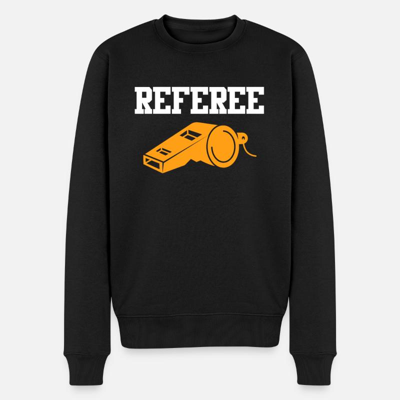 Schiedsrichter Pfeife Schiri - Männer Premium Bio Pullover - Schwarz