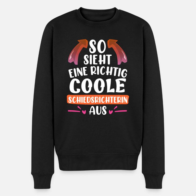 So sieht eine coole Schiedsrichterin aus - Männer Premium Bio Pullover - Schwarz