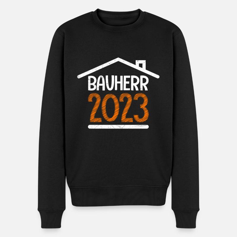 Bauherr 2023 - Männer Premium Bio Pullover - Schwarz