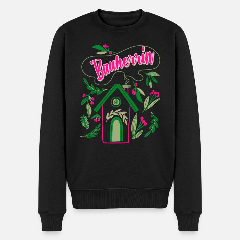 Bauherrin Eigenheim Damen - Männer Premium Bio Pullover - Schwarz